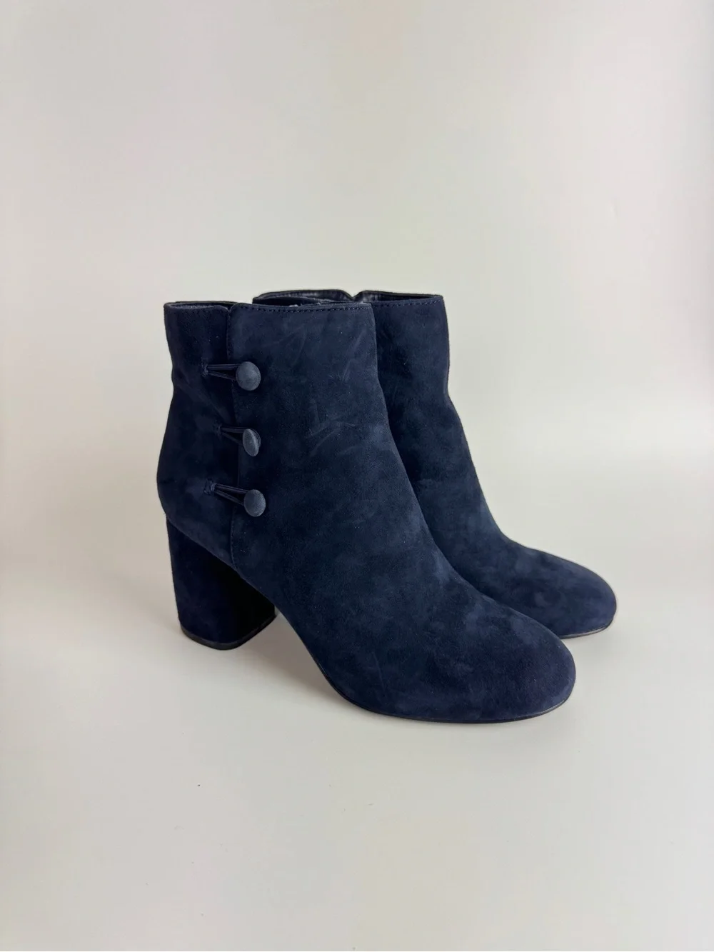 Nine West Women Navy Suede Ankle Boots